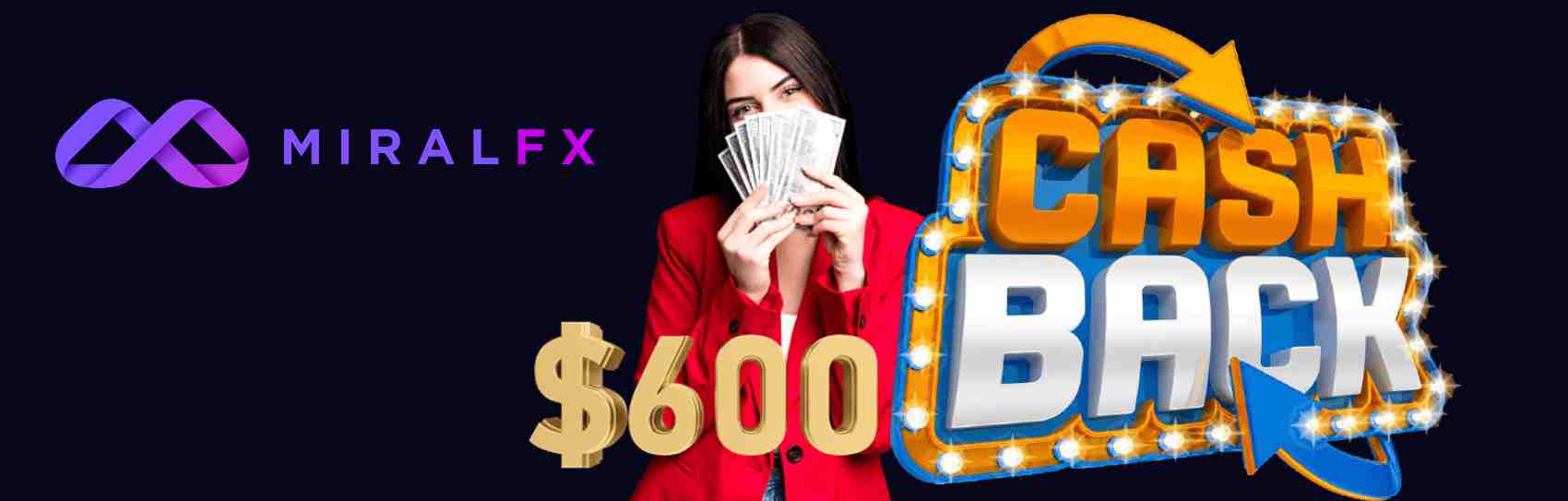 600$ CashBack Rebates – MiralFX